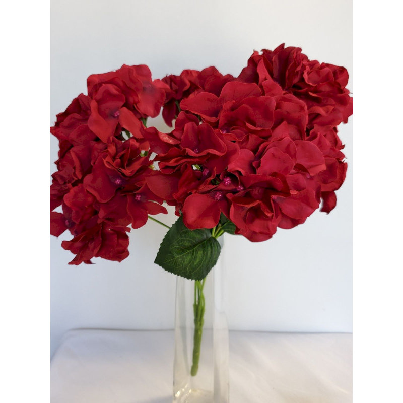 Fabric Hydrangea Arrangement, Burgundy
