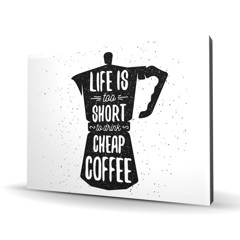 Life and Coffee - Décoration intérieure en toile noire pour les amateurs de café