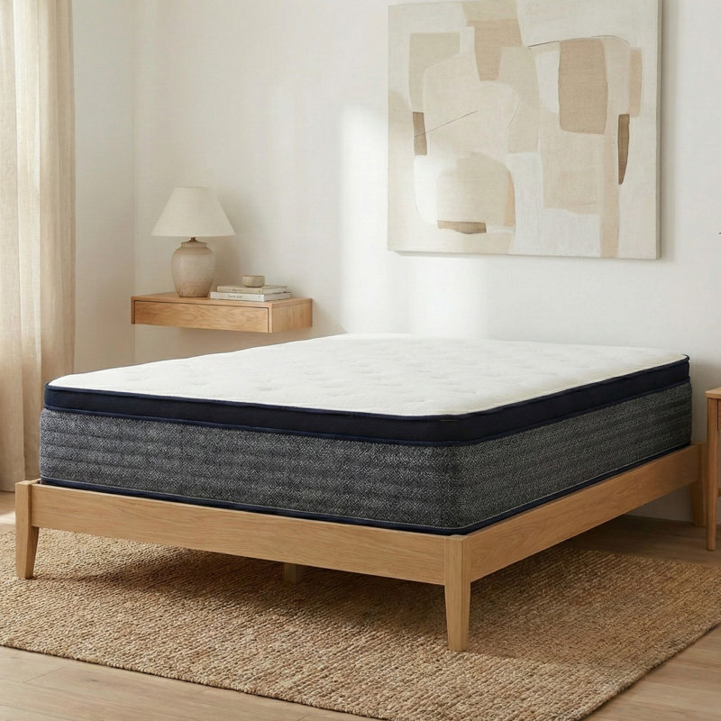 Matelas hybride en mousse à mémoire de forme moyenne et très grand 14 po, très grand, Polar, Très grand lit, 14"