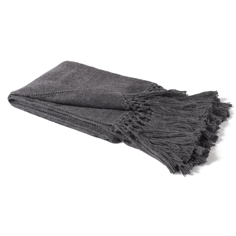 Hand Woven Throw Blanket, Charcoal