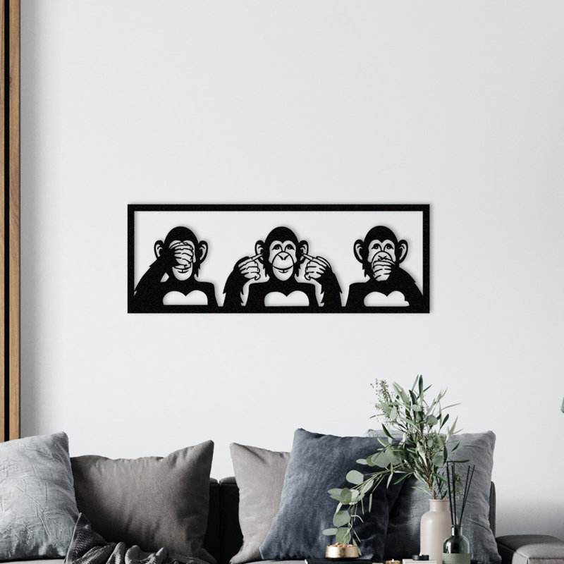 Accessoire mural décoratif en métal, noir | Fabrication 100% métal (épaisseur: 0,05 pouce) | Dimensions: 39,4 po x 14,2 po | Conception élégante et durable pour la décoration intérieure, parfaite pour les murs de salon et de bureau