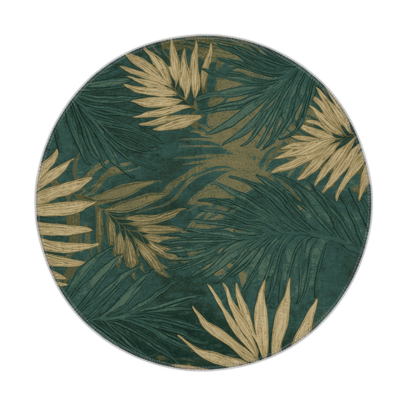 Tapis d'intérieur et d'extérieur vert Nature, Rond 5 pi