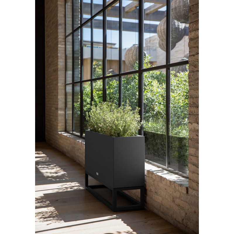 Veradek Block Series Raised Long Box Planter, Black, 22" H x 10" W x 32" D