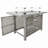 43" Propane Gas Fire Pit Table, 60000 BTU Rectangular Open Weave Wicker Fire Pit With Glass Wind Guard For Outside Patio Deck Garden Backyard