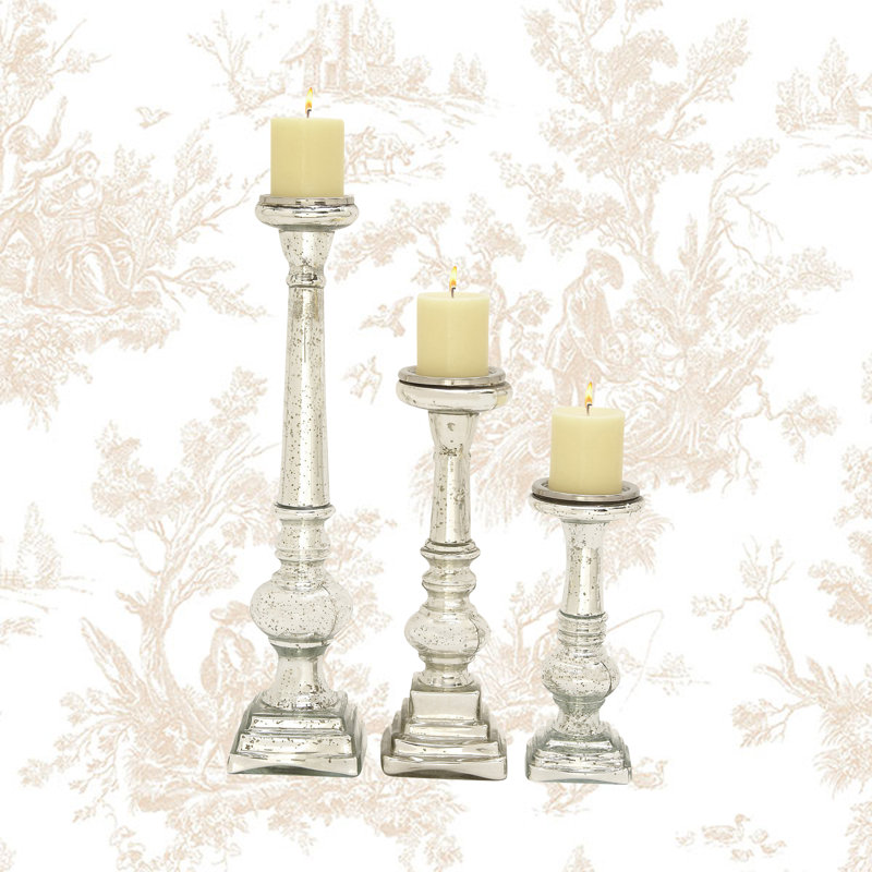 Ensemble de chandelles de table en verre 3 pièces Sadirah