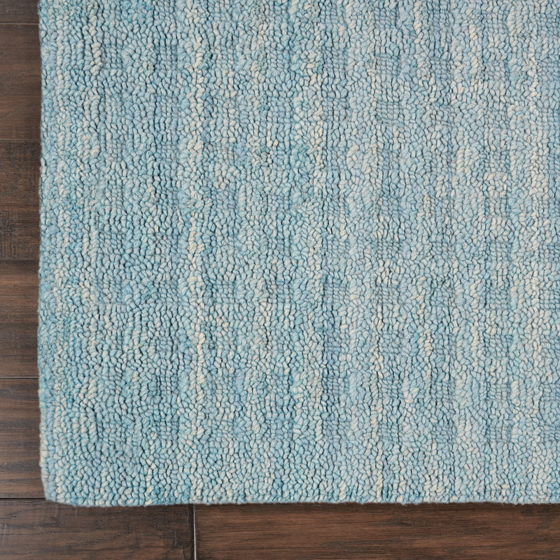 Tapis bleu fait à la main Ardell, Rectangle 3 pi 9 po x 5 pi 9 po