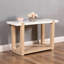 Console de canapé Sane, plateau en faux marbre blanc de 50 po avec tablette, brun-130842615-130842618