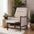 Beige Mid-century Modern Fabric Pushback Recliner Chair - Thick Seat Cushion With Birch Wood Legs, Upholstered Sofa For Living Room/bedroom-1182095565