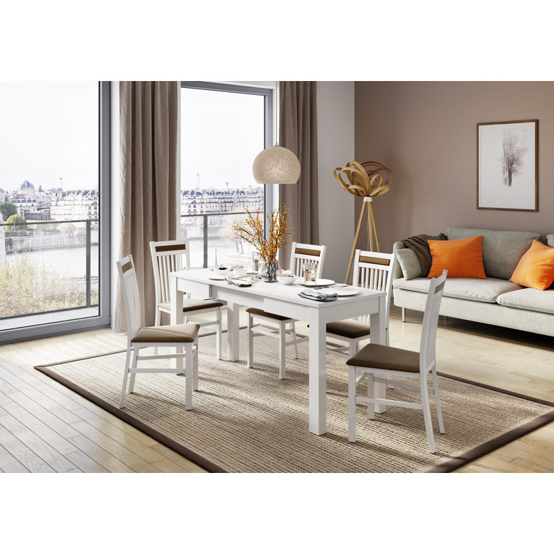 Crownover Extendable Rectangular Dining Table, White