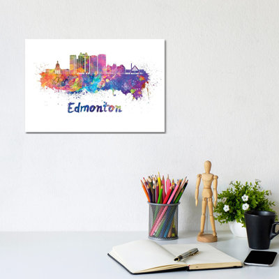 " Edmonton Skyline In Watercolor II " by Paul Rommer