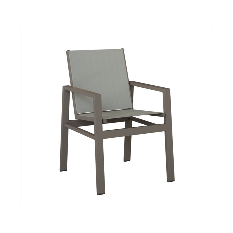 Chaise de salle à manger en aluminium graphite Berlin Slide, Ardoise Nova, Aluminium graphite