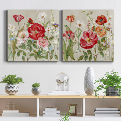 «Garden Menagerie I», ensemble de 2 reproductions d'art sur toile tendue