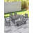 HDPE Outdoor Dining Set Of 6, Patio Dining Table Set With 4 Chairs And 1 Bench, 6 Pieces HDPE Dining Set With Umbrella Hole, Outdoor Furniture Sets For Deck, Poolside, Garden-1758654803