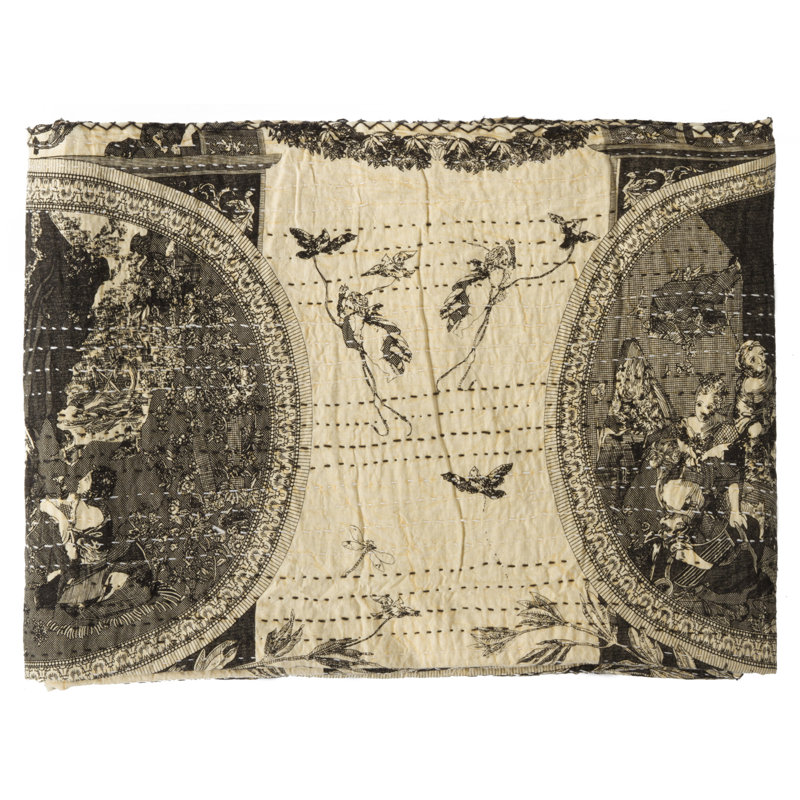 KANTHA COTTON Quilted Throw Blanket
