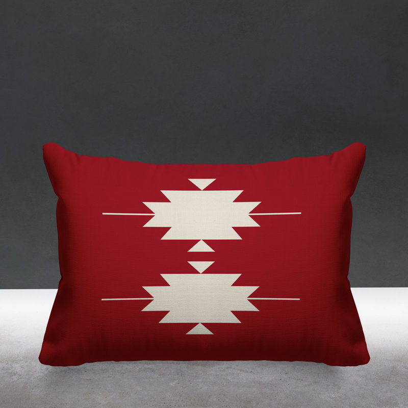 Coussin intérieur / extérieur Sike Southwestern, Rouge