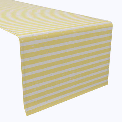 Table Runner, 100% Cotton, 16X108", Lemonade Stripe
