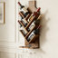 Support à vin mural pour 6 bouteilles avec porte-verre, présentoir en angle peu encombrant et rangement pour le salon, la salle à manger, le bar ou la cave à vin