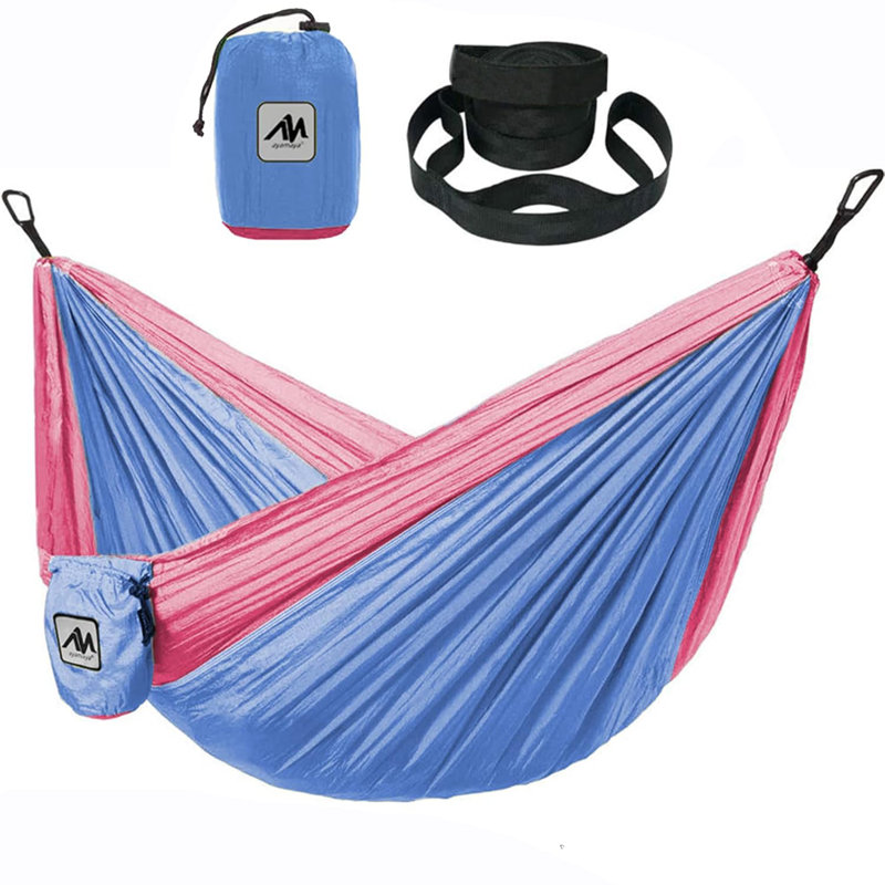 Hamac de camping pour 1 personne pour enfants, filles, garçons, Bleu / bleu clair