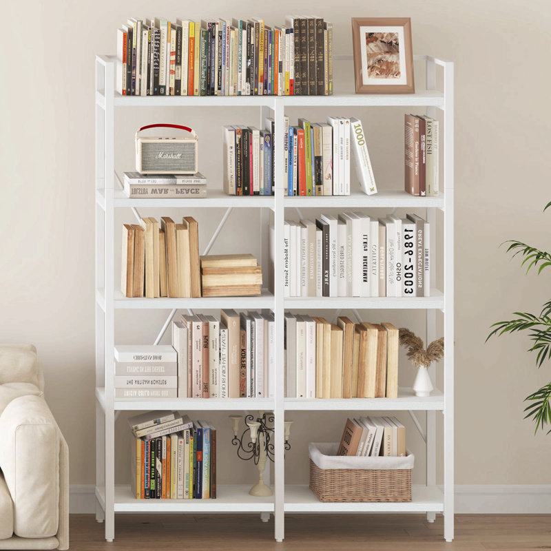 Étagère en acier H 68,98 po x l 51 po Guinna, Chêne blanc