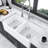 White Ceramic Kitchen Sink 33 Inch - Double Bowl 50/50 Highly , Heatproof, Scratchproof, Chipping , Discoloration , Elegant Look 33" Farm Heat Scratch-, Chip-, , Exquisite