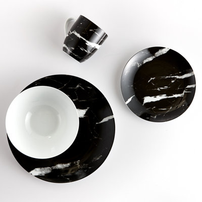 Auriville Piece Porcelain China Dinnerware Set - Service for 4