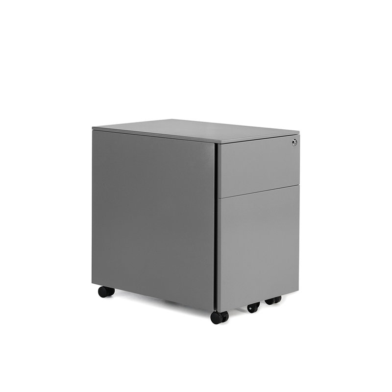 40cm Wide 2 -Drawer Mobile Solid Wood File Cabinet, Siliver 