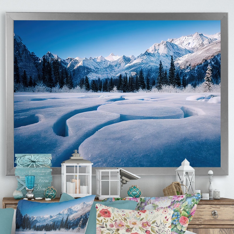 «Winter Alaskan Beauty II» sur toile, H 30 po x l 40 po x P 1,5 po, Cadre photo argenté