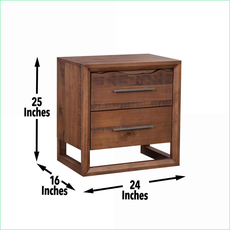 Ensemble de chambre à coucher, 4 pièces en pin massif rustique moderne avec rangement | Brun moka | Bois | Lits standard