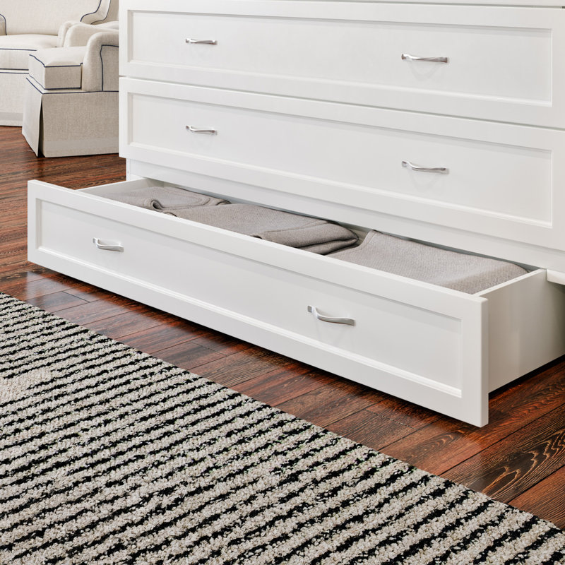 Andriena Murphy Bed Chest with 6" Mattress, Storage & Built-in Charger, Queen, Light Burnt Amber