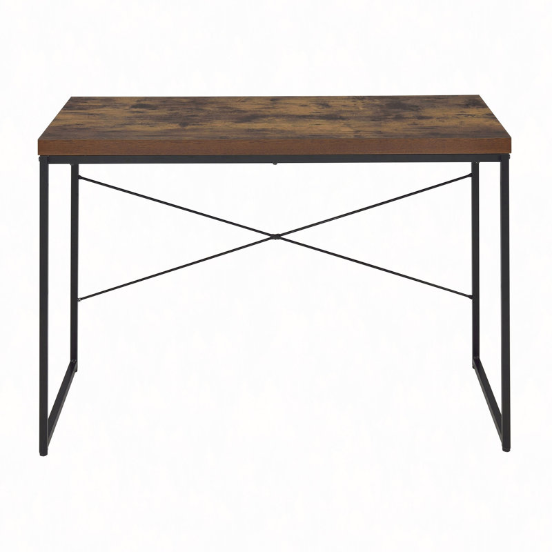 Bureau d'écriture avec base en métal, Brun
