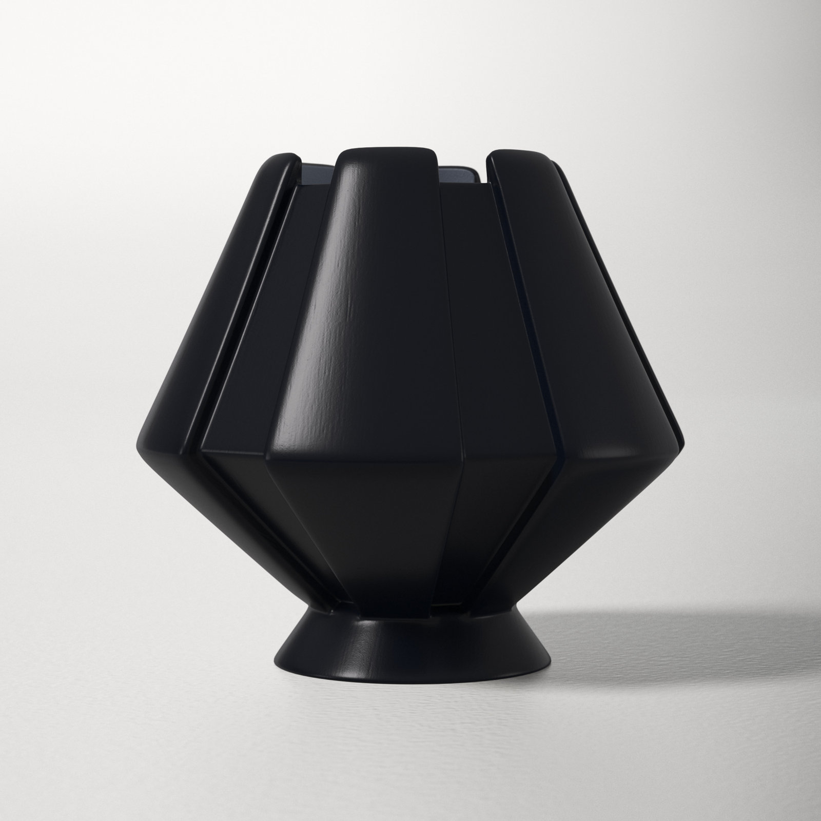 Percy Ceramic Novelty Lamp, Carbon Matte Black, Incandescent
