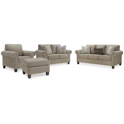 Canapé, causeuse, fauteuil et repose-pieds Dori