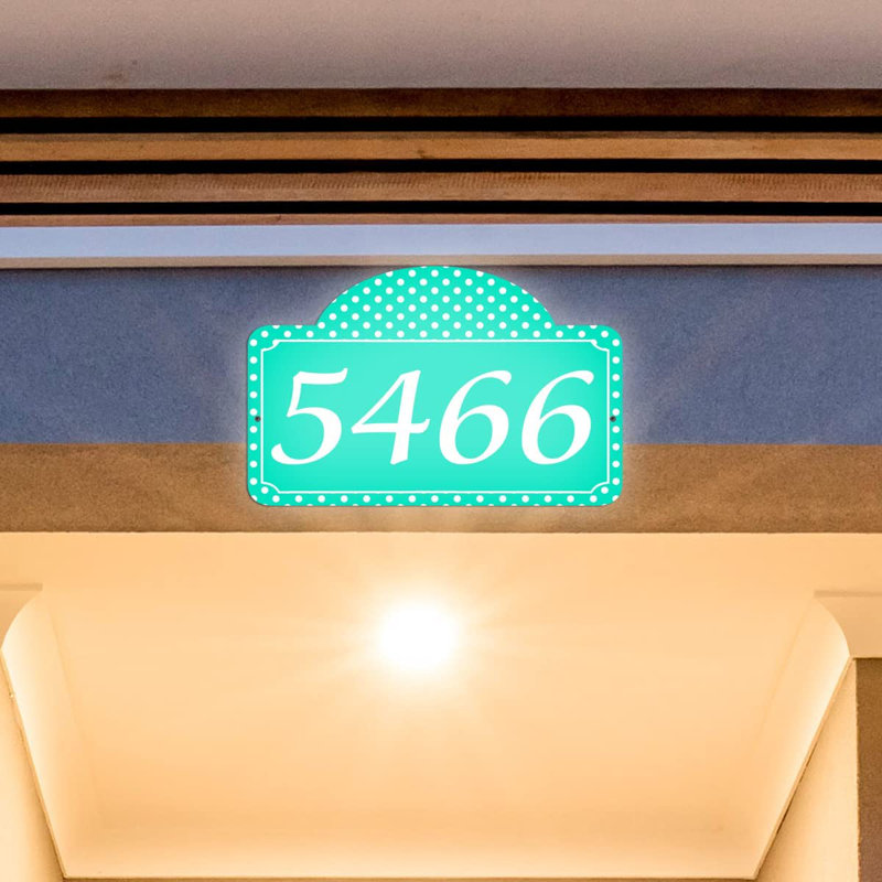 Plaque d'adresse sur 1 ligne, Turquoise, Oui