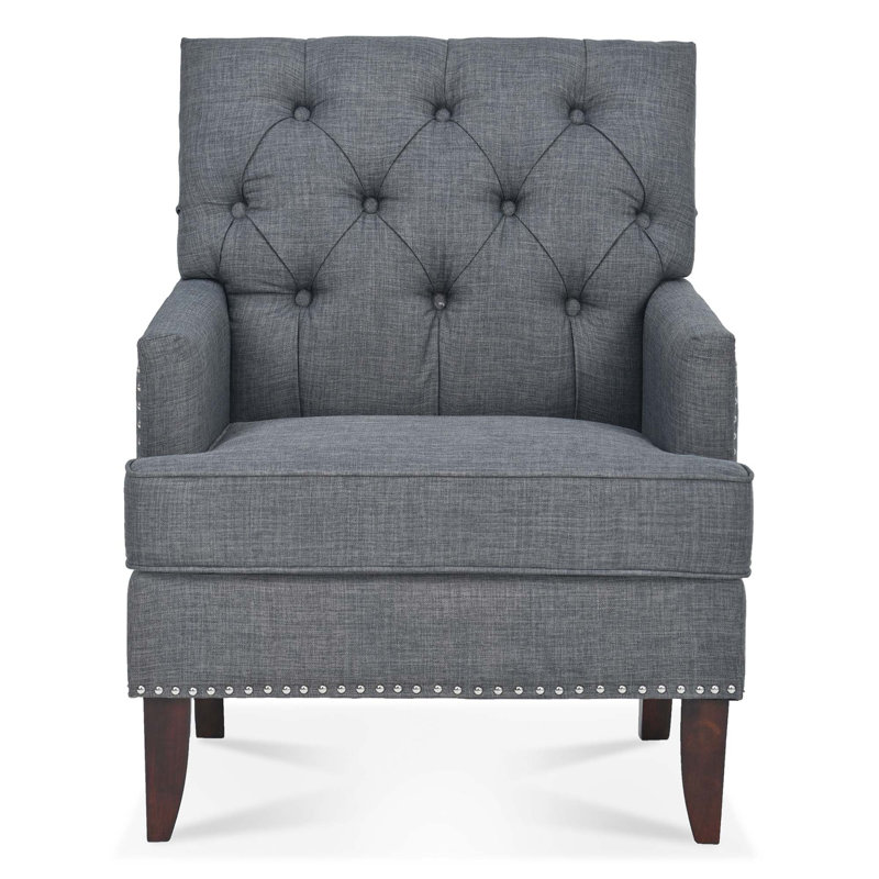 Lippitt Upholstered Armchair, Gray Polyester Blend