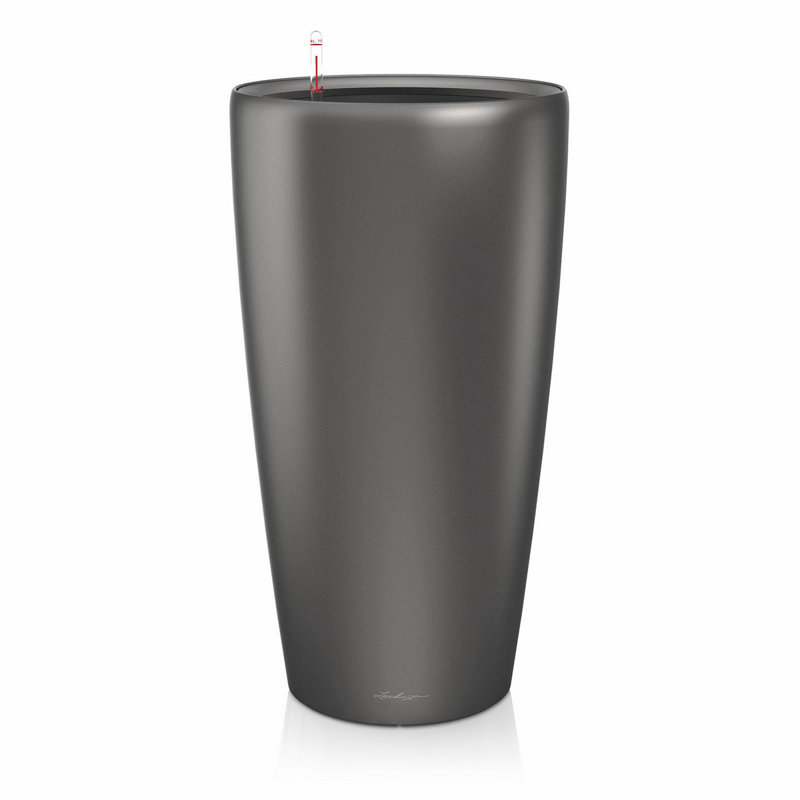 Rondo Pot Planter, 75 cm H x 40 cm W x 40 cm D, Charcoal Metallic