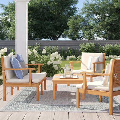Chatelet Acacia 4 - Person Patio Conversation Set with Cushions