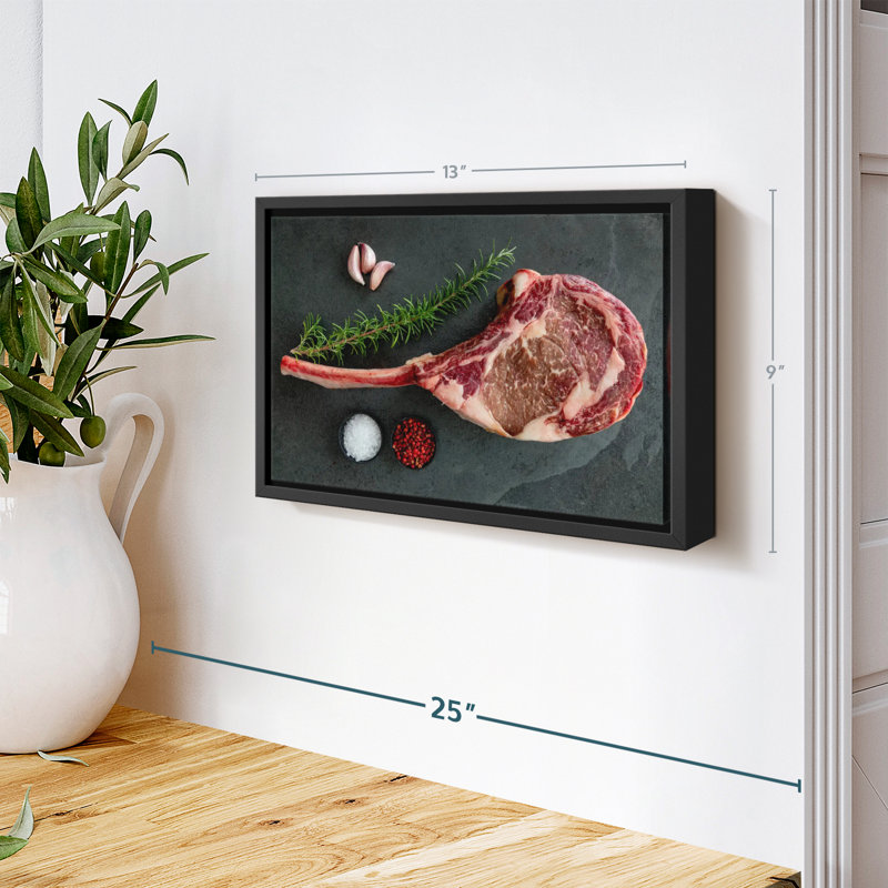 " Raw Tomahawk Steak Canvas Print ", 9" H x 13" W