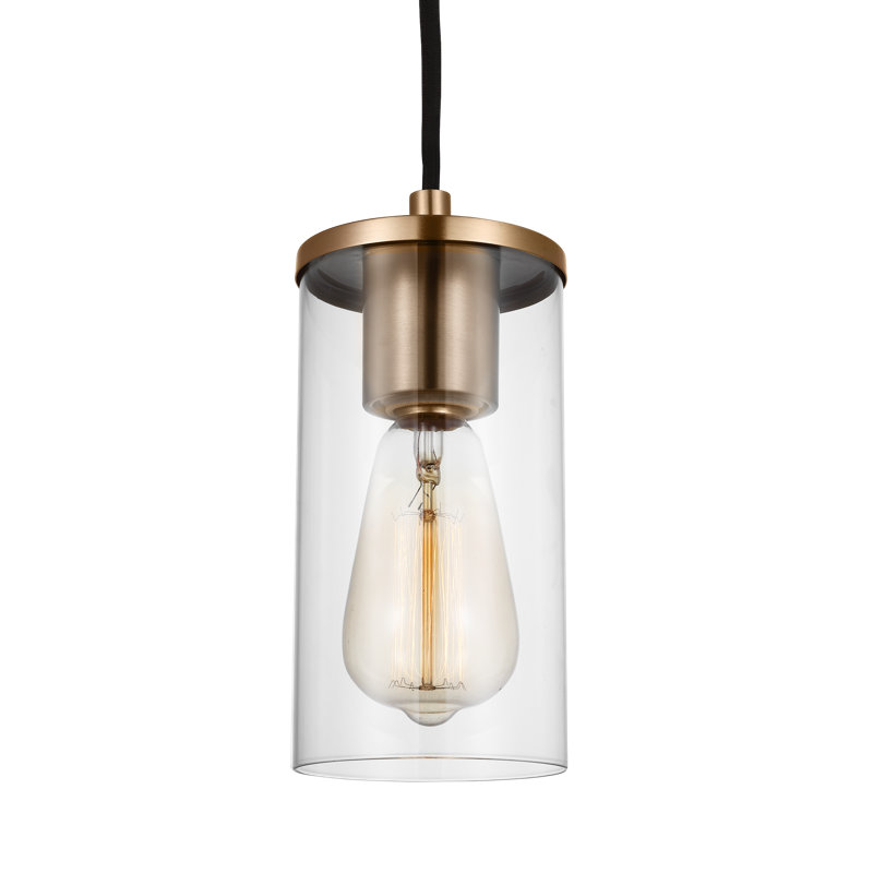 Zire One Light Mini-Pendant from Visual Comfort Studio, Satin Brass