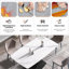 Table de salle à manger 70,87 "en pierre artificielle moderne avec pieds courbés en métal noir et blanc pouvant accueillir 6 à 8 personnes-601593967