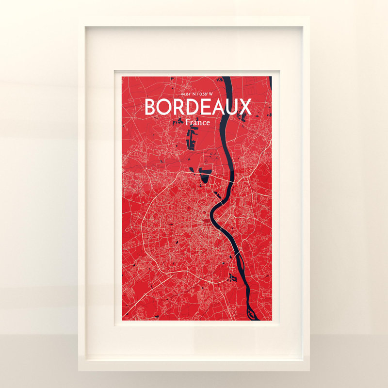 Bordeaux City Map In Nautical - No Frame Print, 36cm H x 24cm W x 0.05cm D