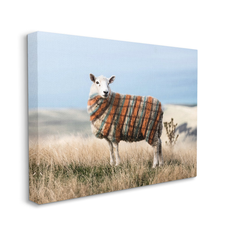Chandail à motif de moutons, Toile tendue, H 30 po x l 40 po