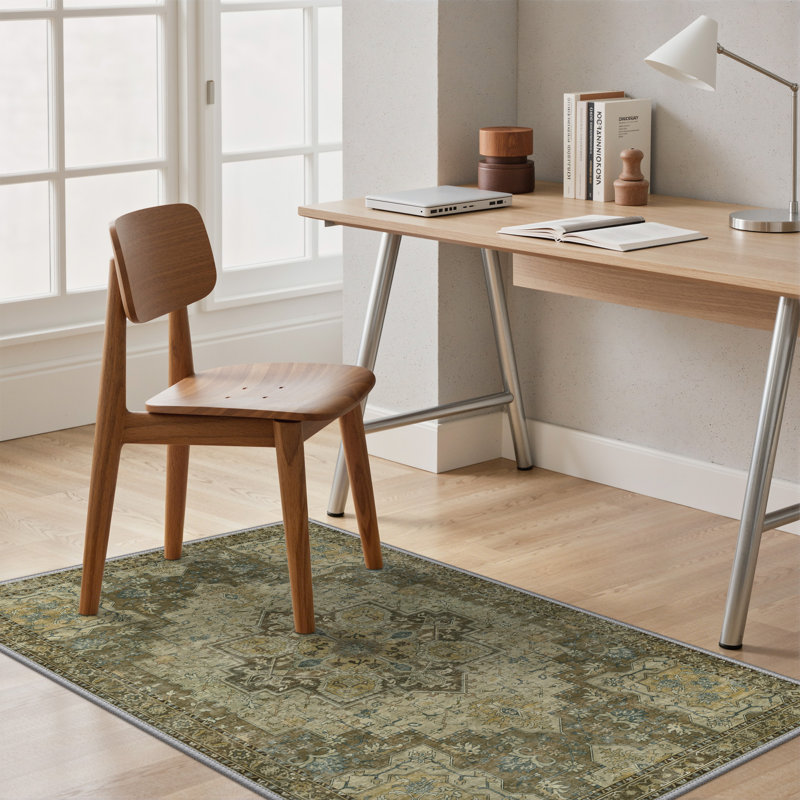Tapis de chaise de bureau 36 po x 48 po, sous-tapis, lavable à la machine, H 0,2 po x l 36 po x P 48 po, Brun / Beige