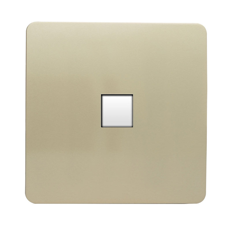 Trendi Switch 1 Gang Cat 3 Telephone Socket, Champagne Gold