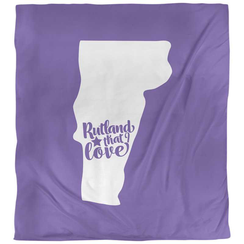 Housse de couette réversible simple rutland vermont love, Housse de couette pour lit simple, Mauve, Microfibre