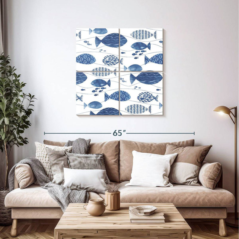 Ashelle abstrait poisson bleu