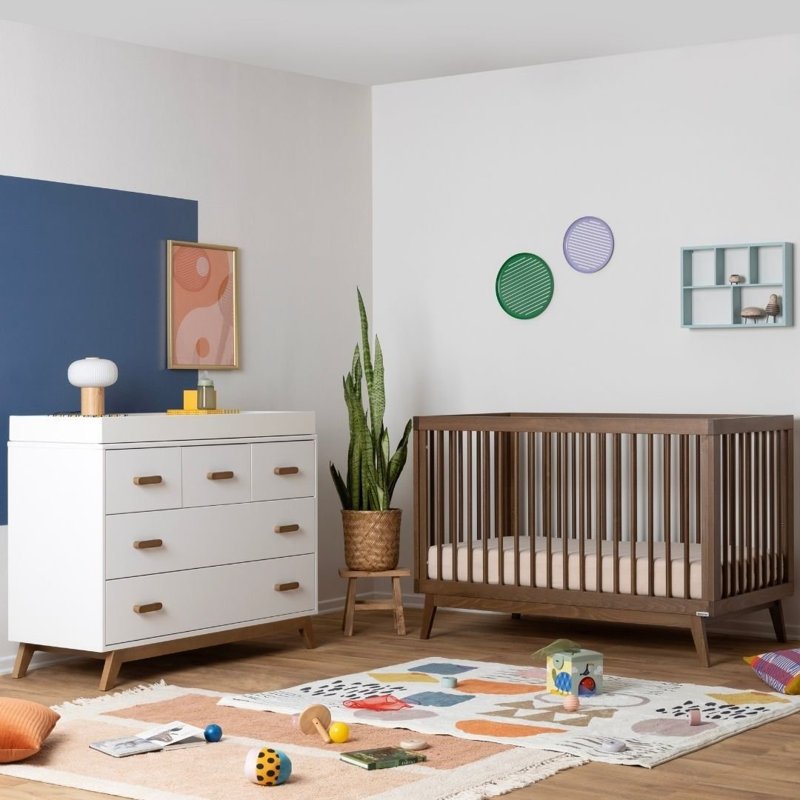 Soho 5-drawer dresser, White/Walnut