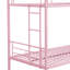 Lit superposé en métal rose simple au-dessus de la chambre à coucher - solution d'efficacité énergétique moderne pour la chambre à coucher, cadre pour une utilisation à long terme, espace de repos silencieux et silencieux, grande capacité de charge, accès sûr aux escaliers, assemblage facile avec-2029536619-2029536621