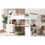 Grand lit mezzanine blanc avec bureau, tablettes de rangement et une boîte