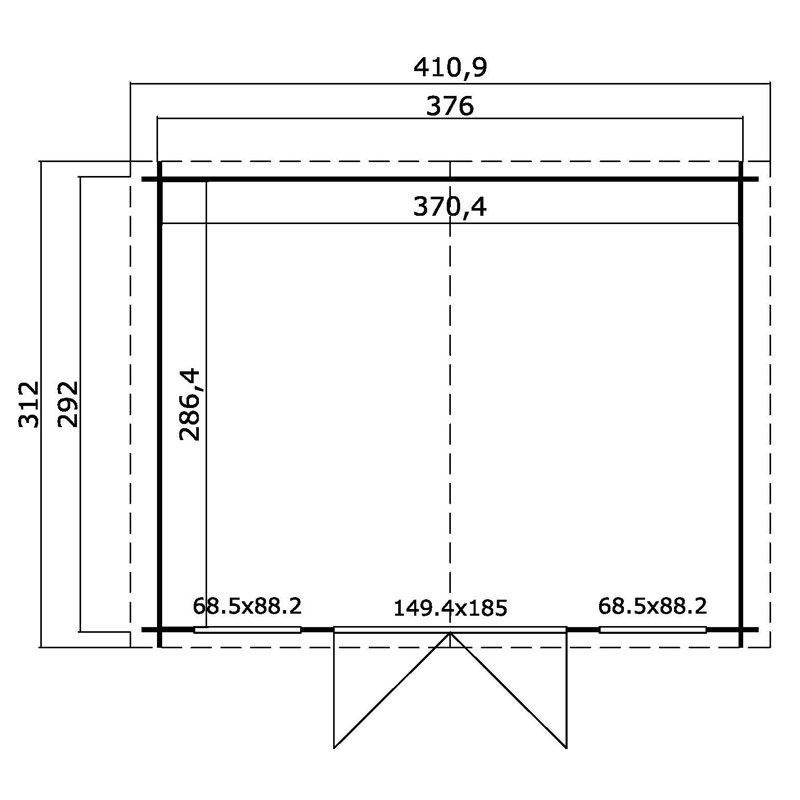 Lasita Dallas 12.5 x 10 Ft. Apex Roof Summerhouse With Single Glazed Windows (28mm), DALLAS SWEDISH RED