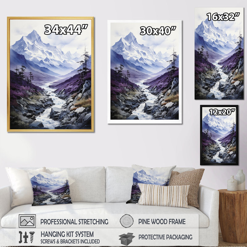 Bayden Alaska Mountain Majesty - impression, Encadrement doré, H 32 po x l 24 po x P 1 po